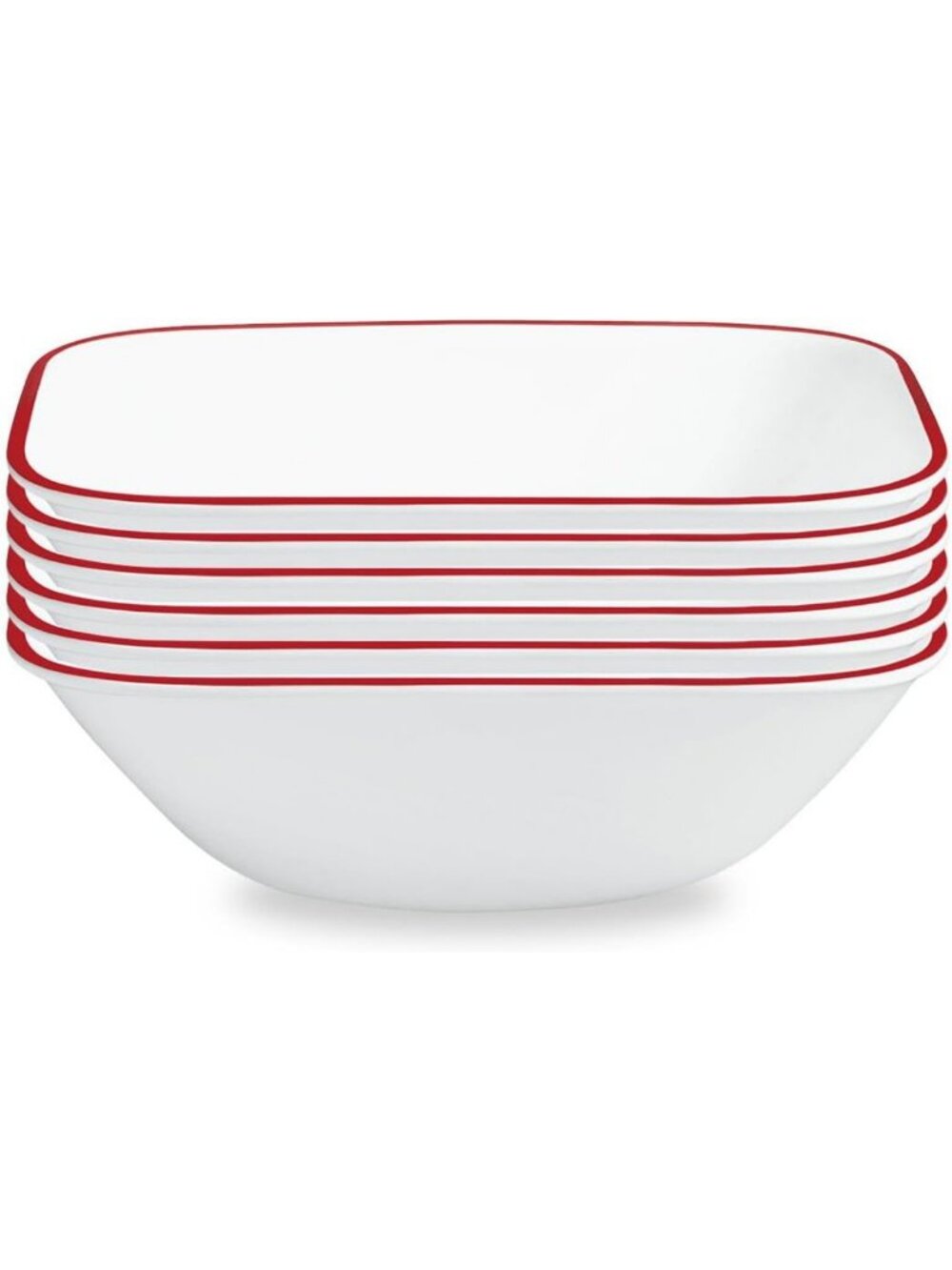 Lightweight Chip-Resistant 6-Piece Cereal & Soup Bowl Set - Square Dinnerware